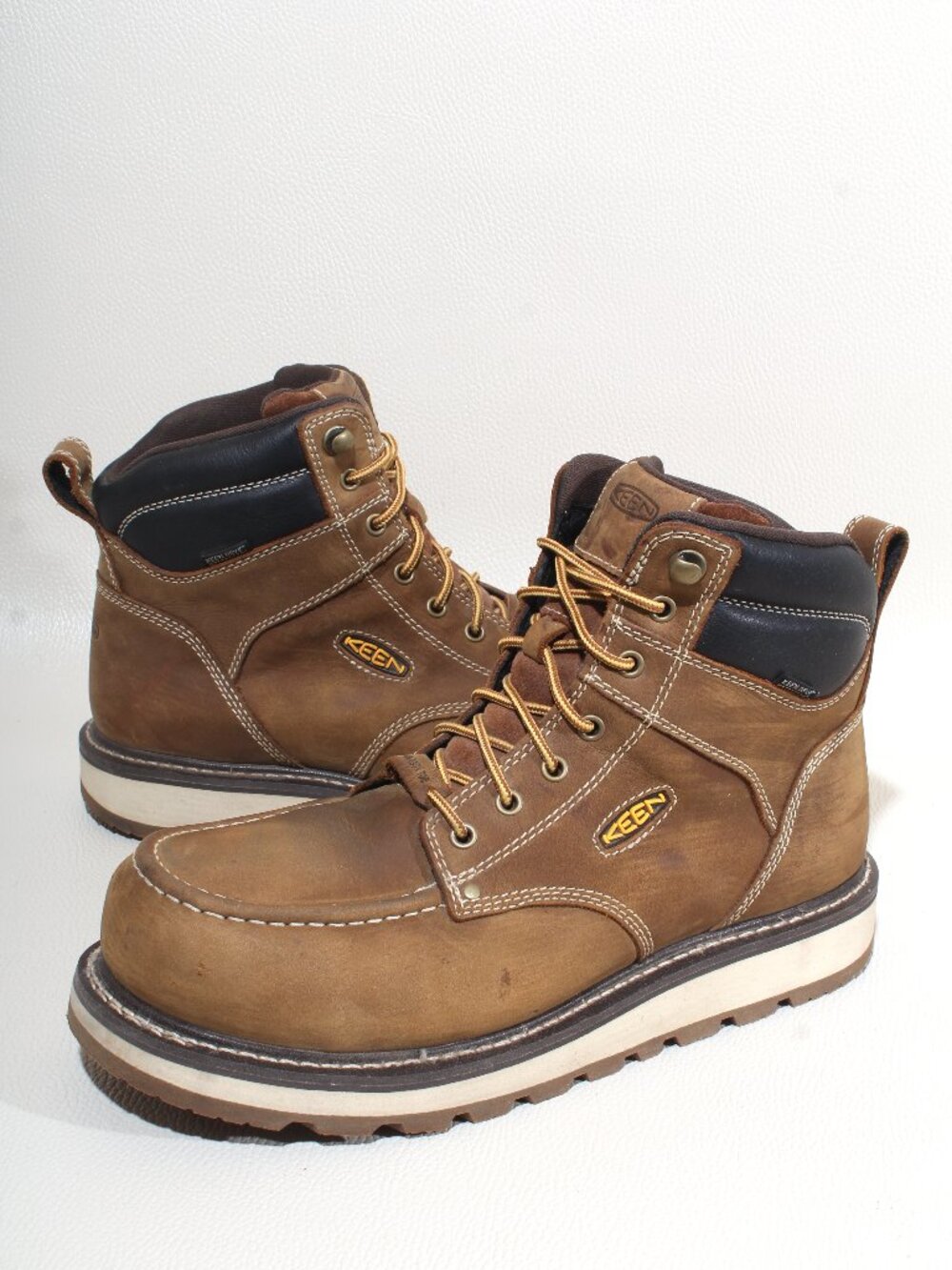 Mens Keen Utility Cincinnati Steel Toe Moc Brown Leather Work Boots Size 11 D
